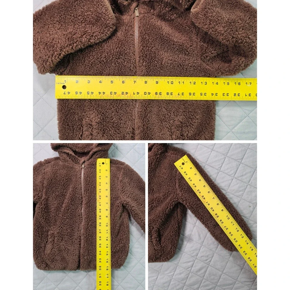 Teddy Bear Sherpa Fleece Hooded Jacket Brown Kids 5T Old Navy